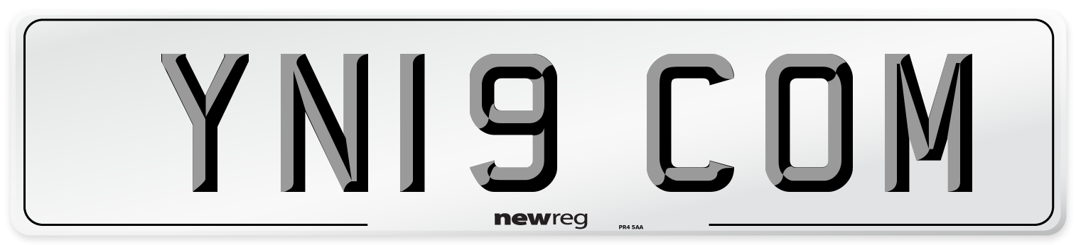 YN19 COM Number Plate from New Reg